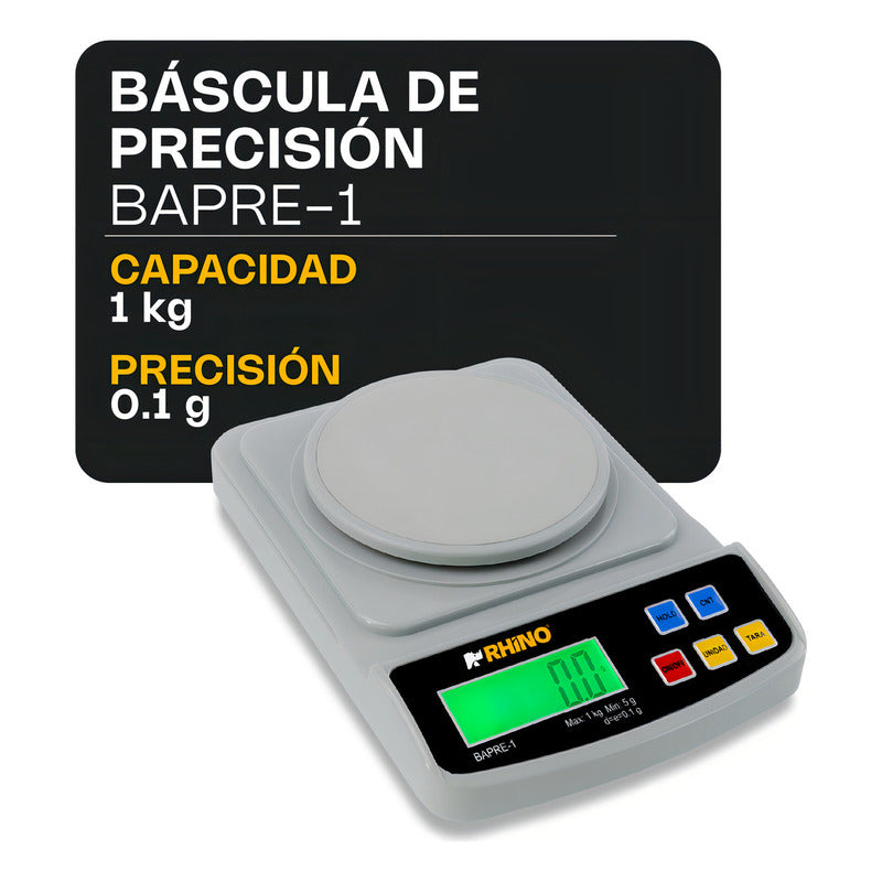 Báscula Digital Rhino Bapre Hasta 1 1kg Gris
