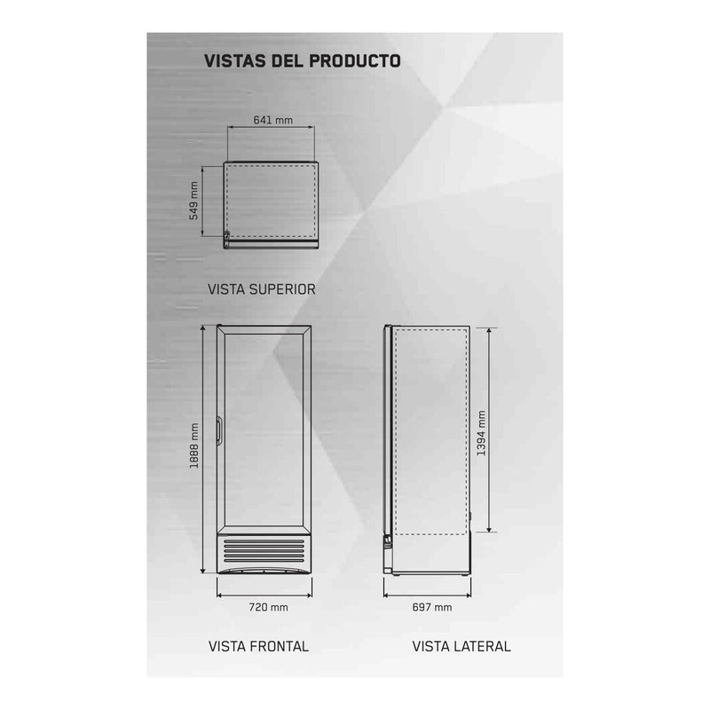 Refrigerador Comercial Vertical Imbera Vr-17 490.6 L 1 Puerta 72 Cm De Ancho