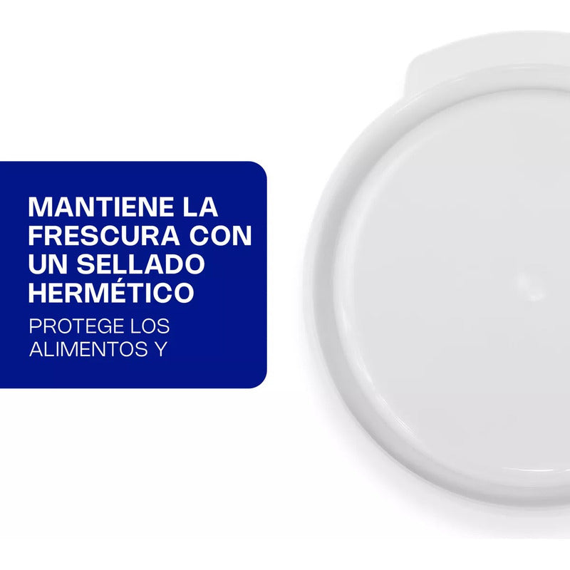 Tapa Para Recipiente Redondo Caledonia Tapere-24b Blanco Liso