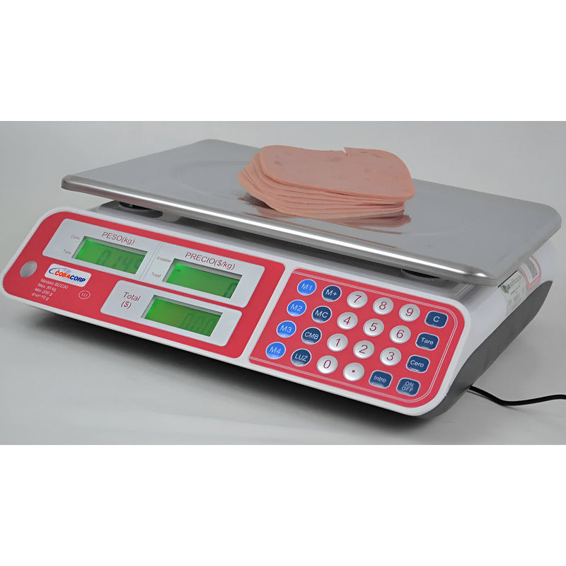 Báscula Digital Cobacorp Bermex Bcc-30 40kg Acero Inoxidable Blanco/rojo