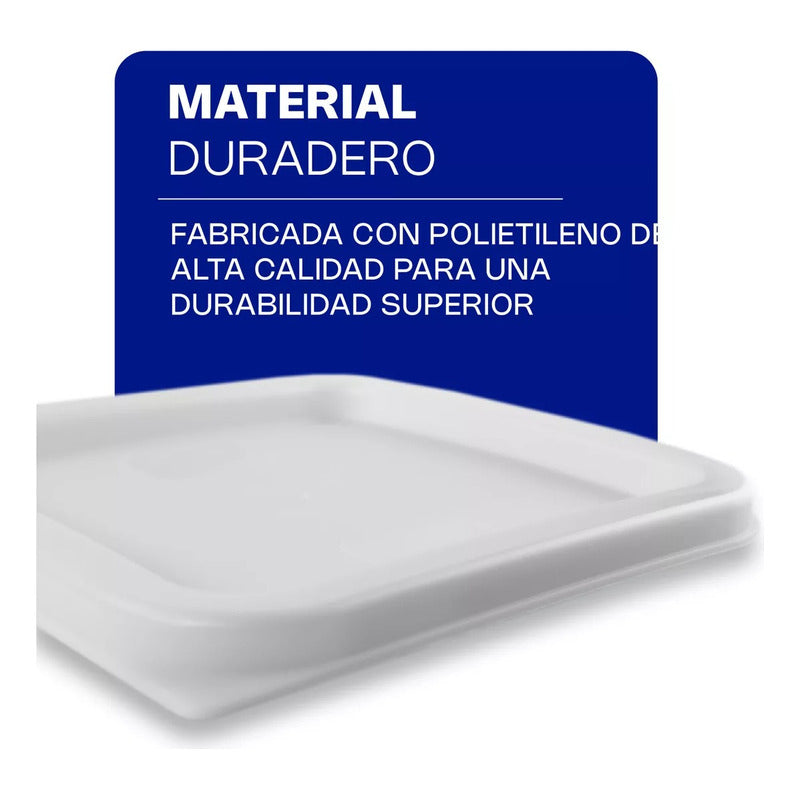 Tapa Para Recipiente Cuadrados Caledonia Tapecu-24b Blanco