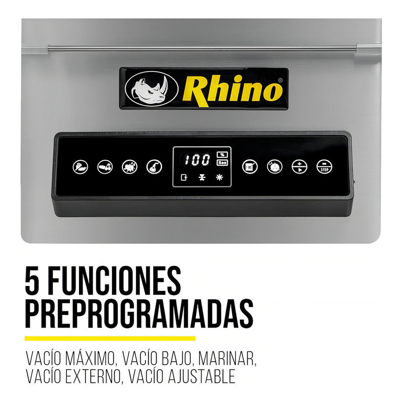 Empacadora Alto Vacío Rhino Evac4 Acero Inoxidable