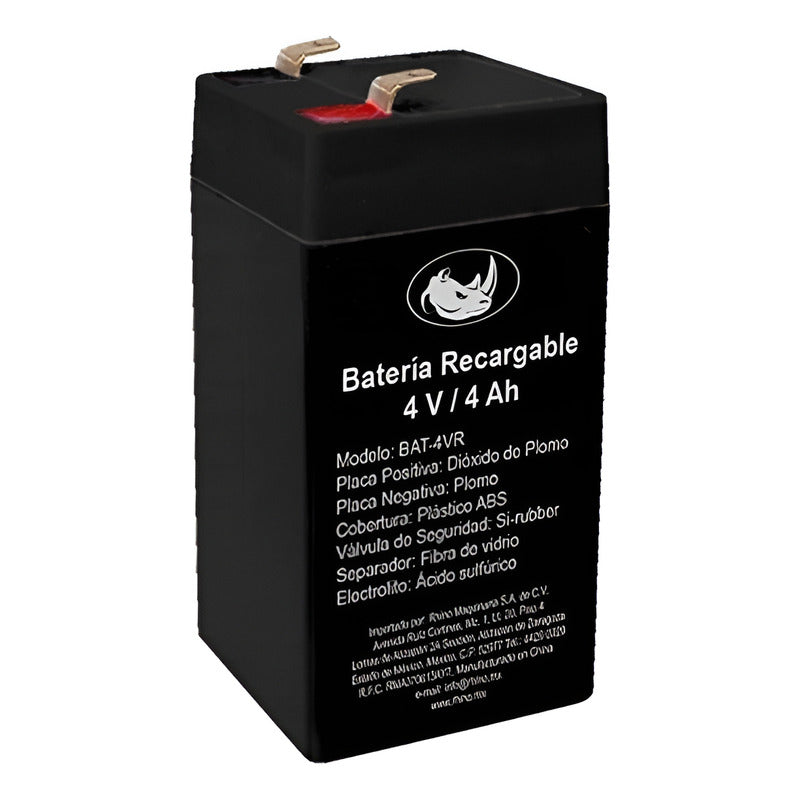 Batería Para Bascula Digital Rhino 4v/4ah Rbanda - Negro