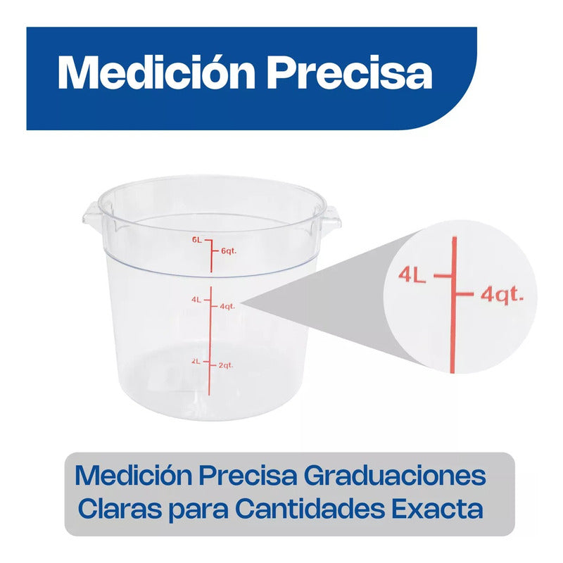 Recipiente Policarbonato Redondo 6 Qt Caledonia Repore-6