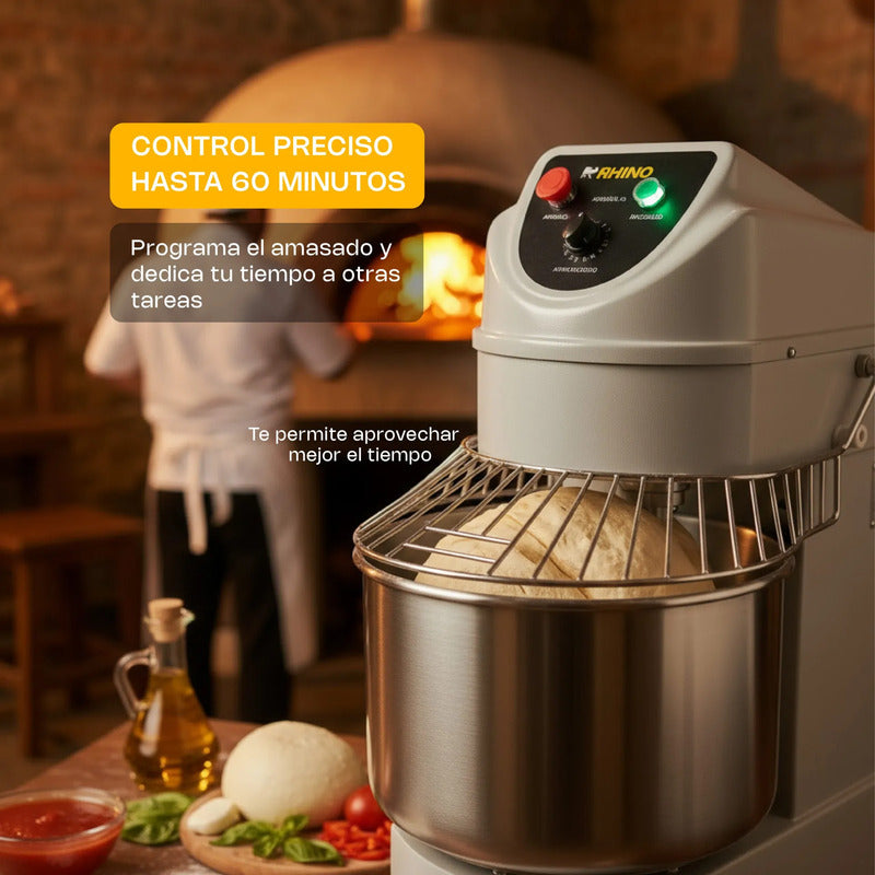 Amasadora Comercial Rhino Amasa-30 Lts 2hp Capacidad 13kg