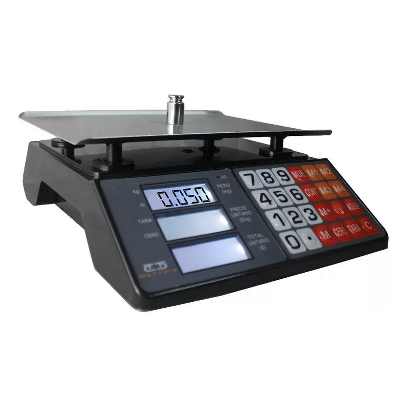 Báscula Digital Comercial Mettria Miniblack-30 Kg Contadora Negro