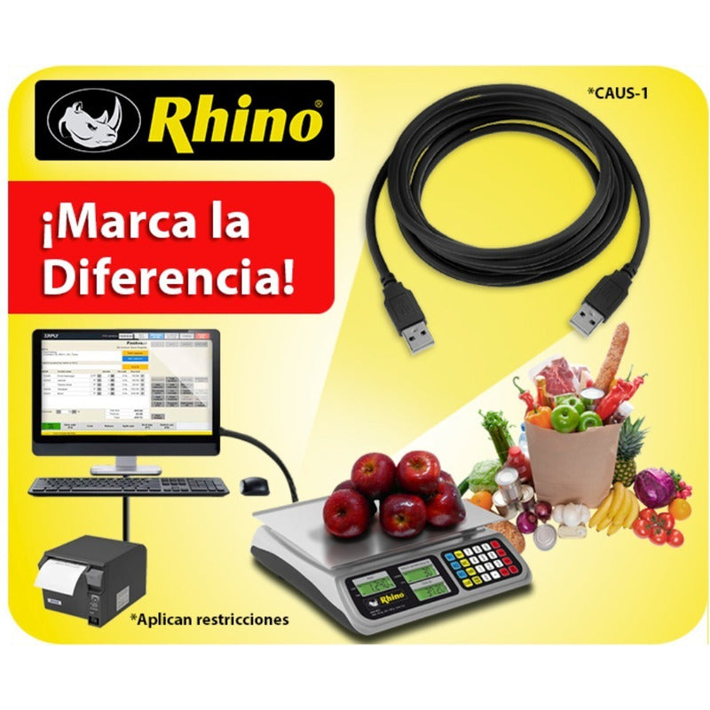 Cable Cruzado Usb Rhino De Macho A Macho 0.5m Color Negro Negro