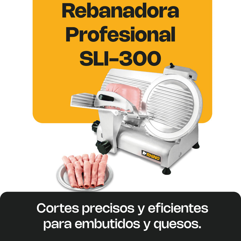 Rebanadora Jamon Marca Rhino Cuchilla De 300mm  Plata