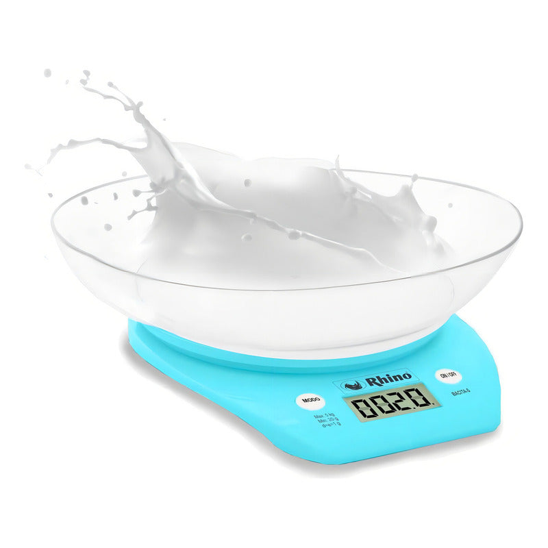 Bascula Gramera De Cocina Electronica 5 Kg Bacita-5 Rhino Color Turquesa