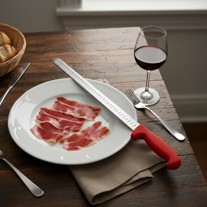Cuchillo Para Jamon 14 Pulgadas Rojo Caledonia Cajam-14r