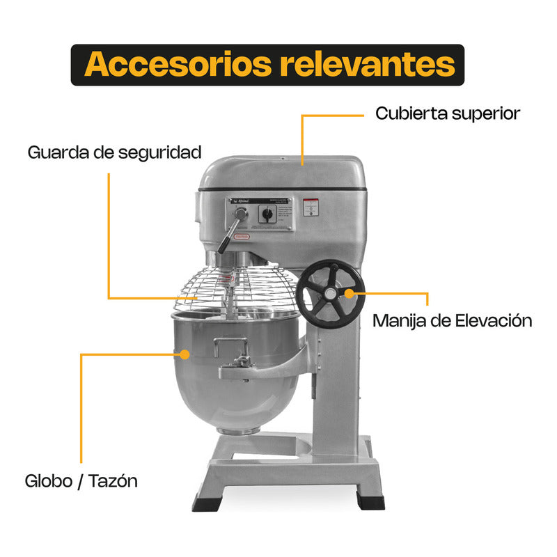 Batidora Planetaria Rhino 60 Litros 12kg Amasado Color Gris Frecuencia 60 Hz Bati-60