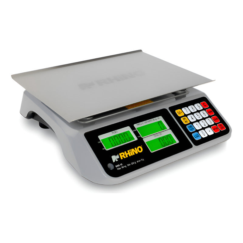 Báscula Electrónica Multifunciones Rhino 60kg Con Puerto Usb Gris