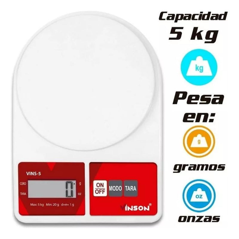 Báscula De Cocina Digital Rhino Vins-5 5kg