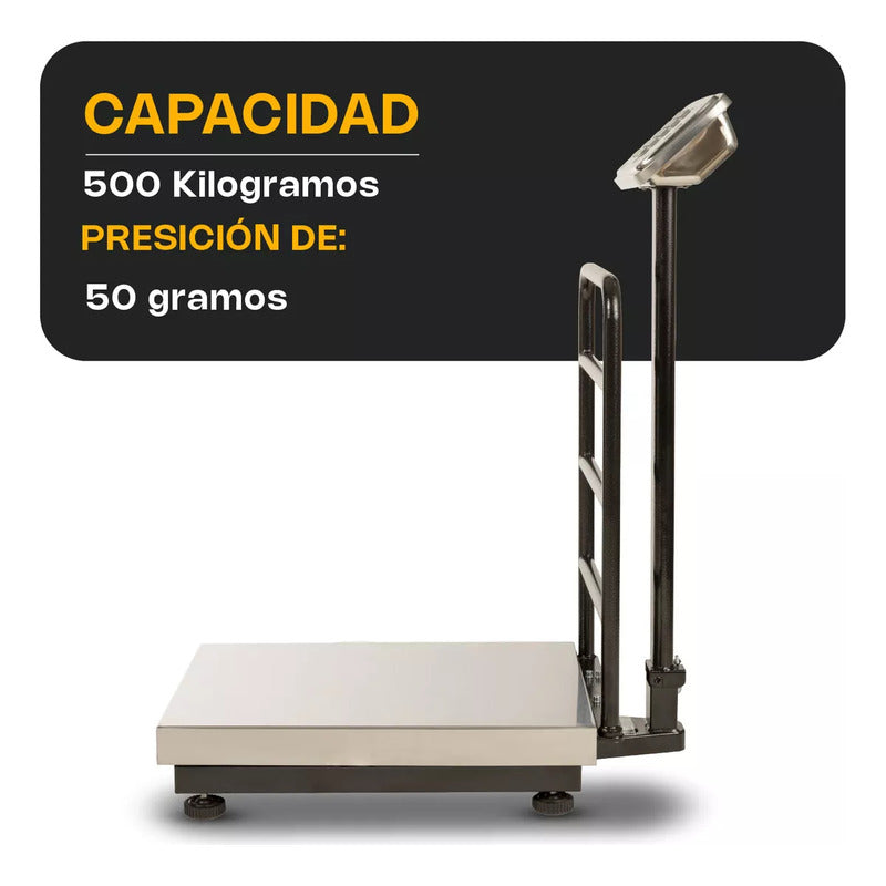 Báscula Plataforma Rhino Plegable 500kg/50g Bp500 Acero Inox Gris
