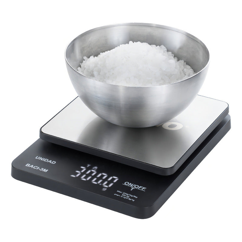 Báscula Digital De Precisión 3kg/0.1g Led Rhino Baci-3m Capacidad Máxima 5 Kg Color Negro 3 Kg