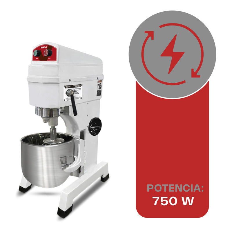 Batidora De Pedestal Planetaria Comercial Vinson Bavin-20 Lt Blanco 60 Hz