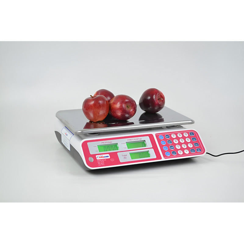 Báscula Digital Cobacorp Bermex Bcc-30 40kg Acero Inoxidable Blanco/rojo