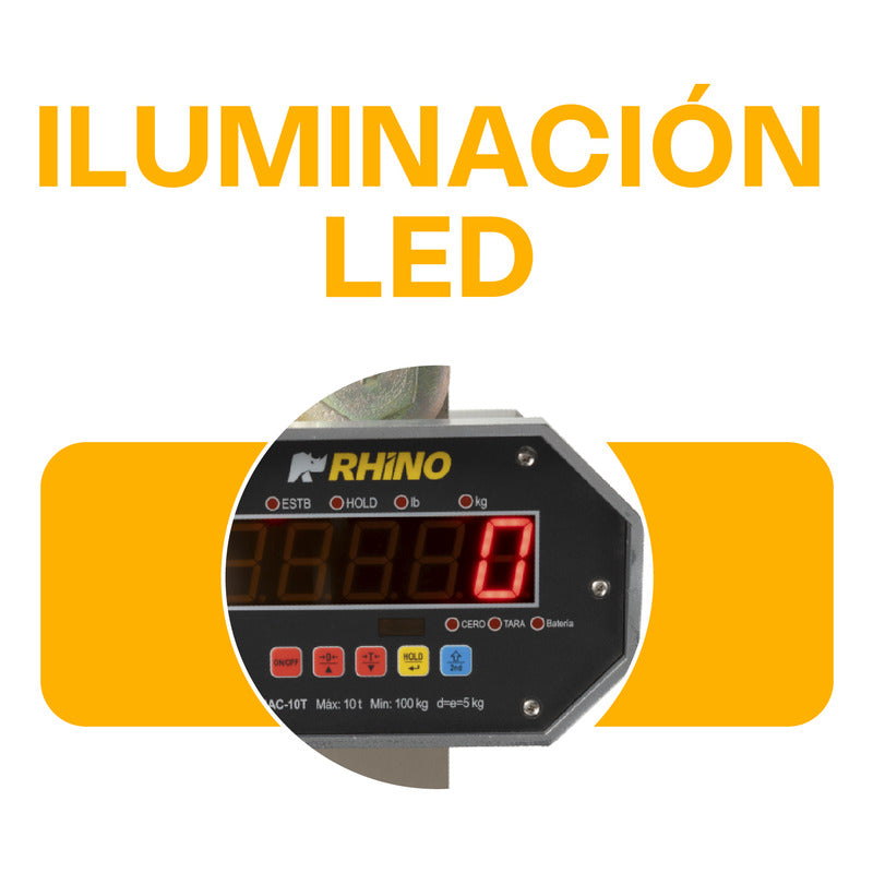 Báscula Colgante 10 Toneladas Bac-10t Rhino Color Gris Gris