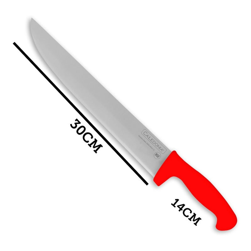 Cuchillo Bistecero Recto 12  Color Rojo Caledonia Cabir-12r Rojo
