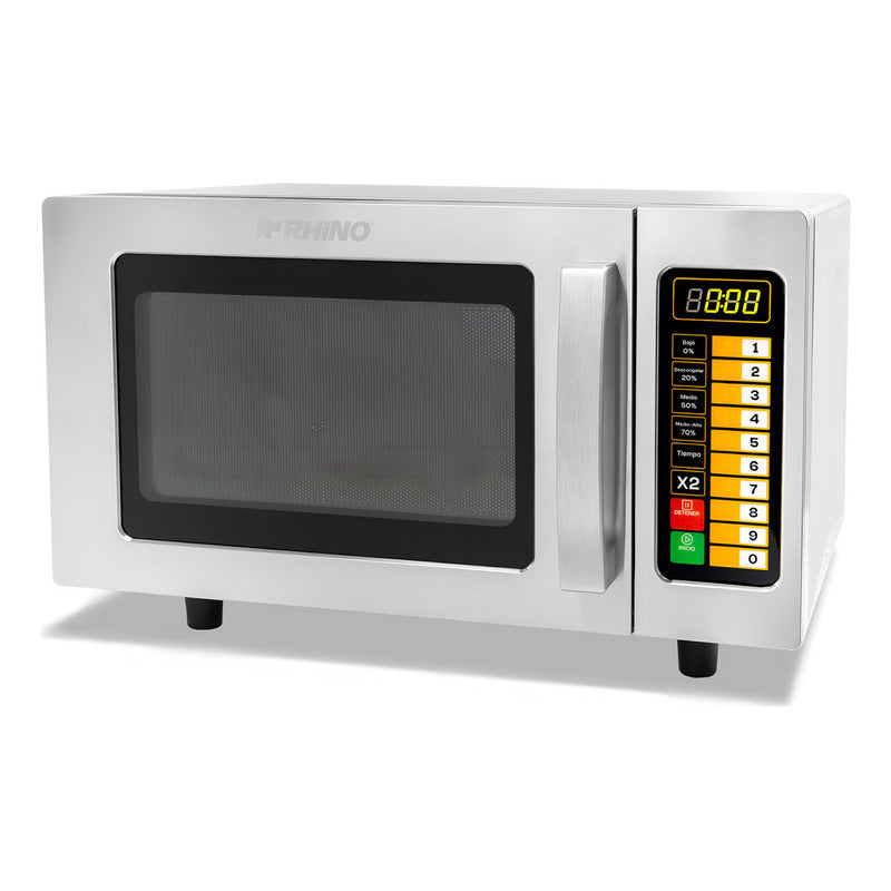 Microondas Industrial Digital Rhino Homic-09d 1000w 0.9 Ft Inoxidable 5 Niveles Potencia Descongelar Certificado Nom Panel Braille