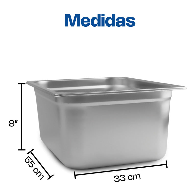 Inserto Acero Inoxidable Medio 1/2 Profundidad 20 Cm Inam-8