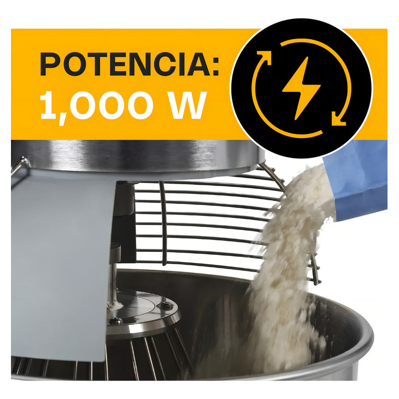 Batidora Planetaria Industrial Rhino Bati-20x Amasado 7.5kg Color Amarillo Frecuencia 60 Hz