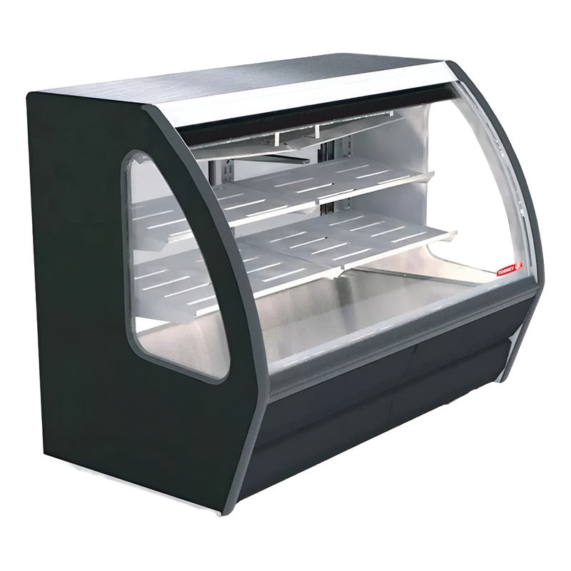 Vitrina Exhibidora Torrey Color Negro De 1.5m Reyfri Drd-5n Curvo
