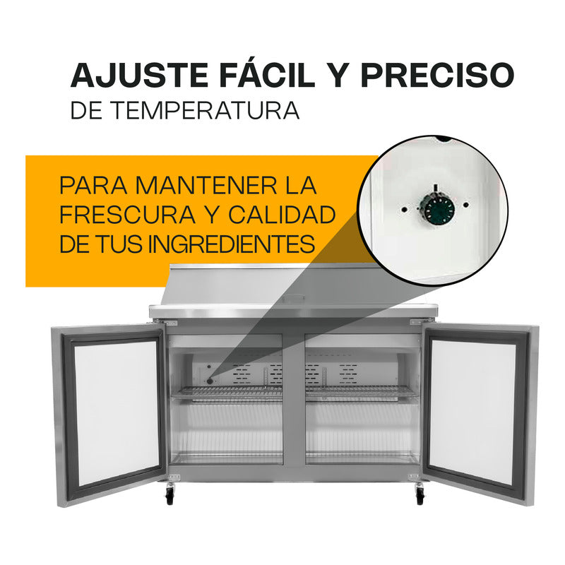 Mesa Refrigerada Bajo Barra Rhino Mersal-48 A.inox 0°c A 4°c