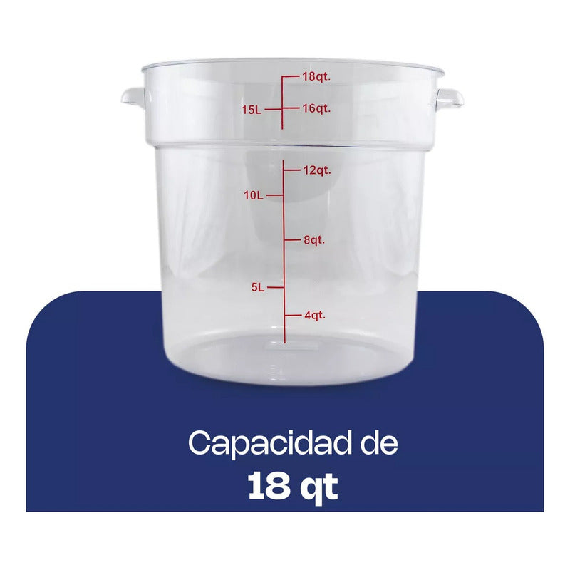 Recipiente Redondo Policarbonato 18 Qt Caledonia Repore-18