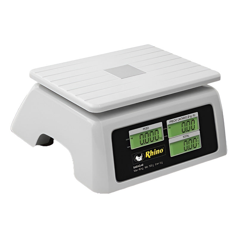 Báscula Comercial Digital A Prueba De Agua Rhino Barag-40 Kg Blanco