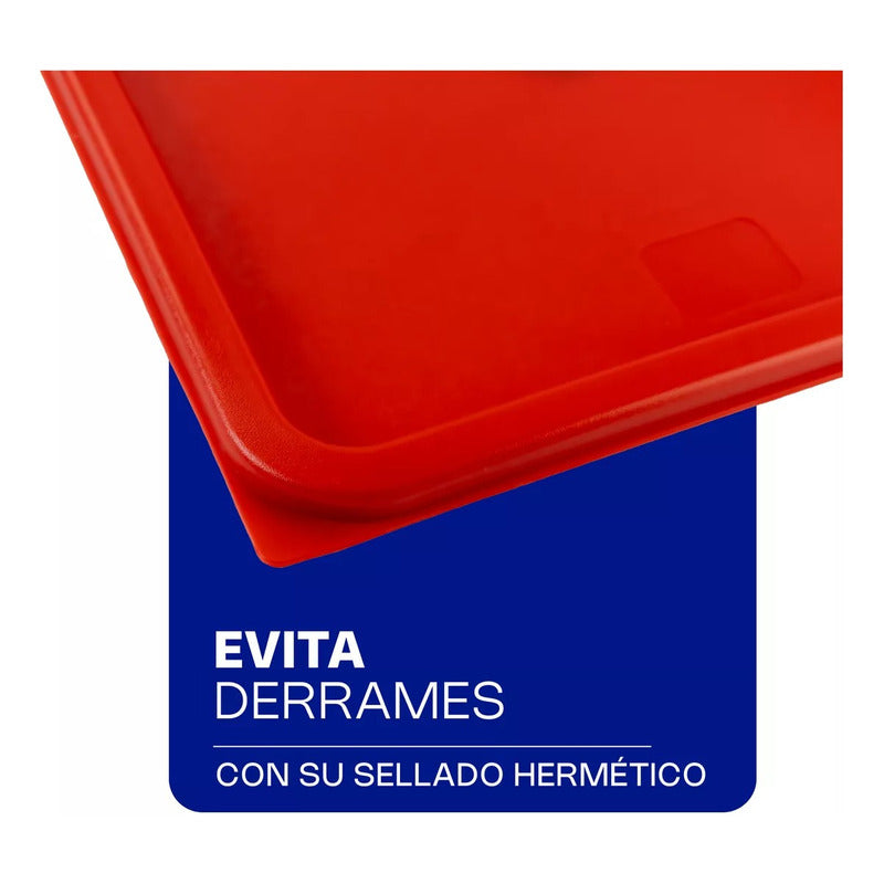 Tapa Roja Para Recipiente Cuadrado Caledonia Tapecu-68r Rojo