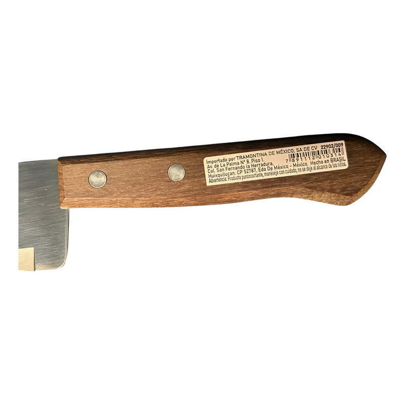 Cuchillo Tramontina Dynamic Acero Inox. Mango Madera 9 Pul. Café