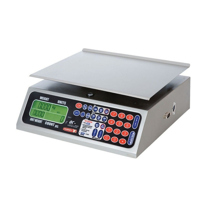 Báscula Contadora Torrey Acero Inoxidable Qc-20 Kg Lcd 35.5cm X 29.2cm