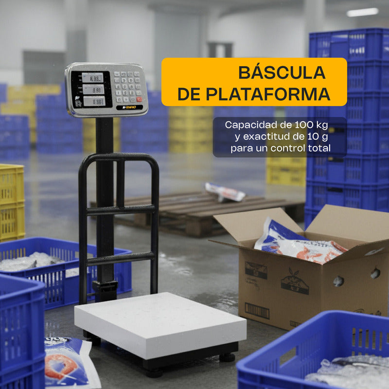 Báscula Digital Plataforma Bp 100kg Rhino Base A.inox Rb - Gris