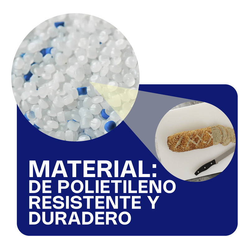 Tabla Para Cortar 50x38.3x1.2 Cm Caledonia Tapaco-15 B D V Color Blanco Liso