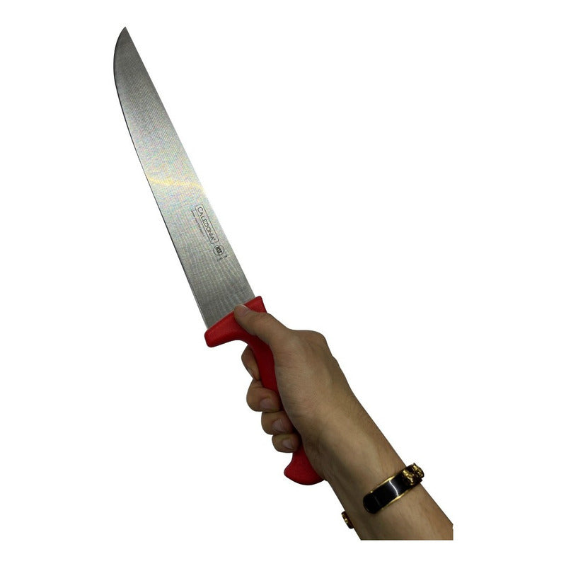 Cuchillo Bistecero Recto 12  Color Rojo Caledonia Cabir-12r Rojo