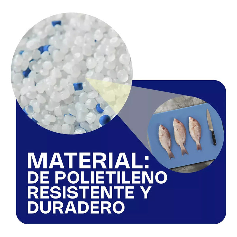 Tabla Para Cortar 45x30.4x1.2 Cm Caledonia Tapaco-12a Color Azul Liso