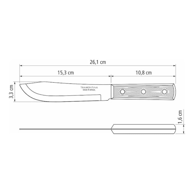 Cuchillo Para Cocina Plenus 6 Pulgadas Tramontina Café