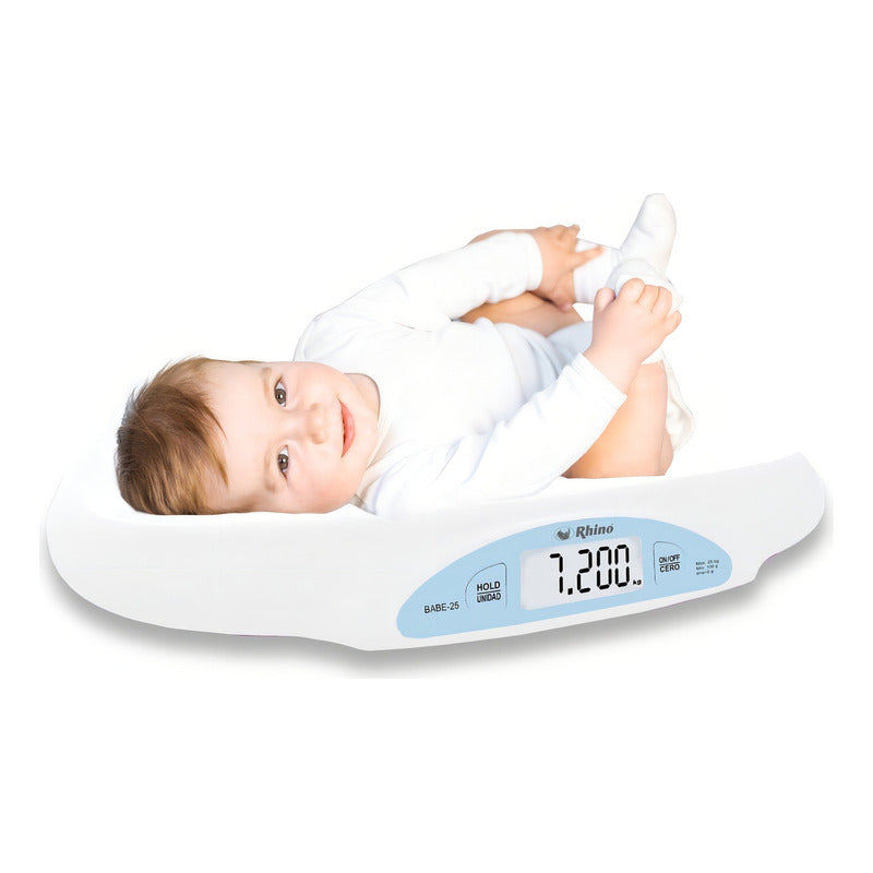 Bascula Digital Para Bebés 25 Kg Rhino Rbanda Blanco