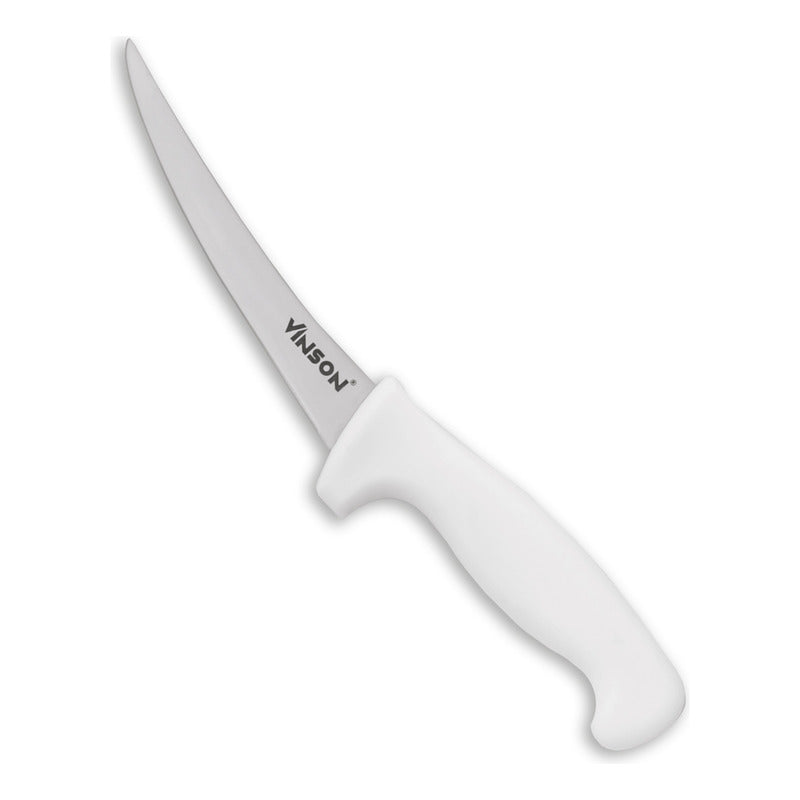 Cuchillo Profesional A. Inox Deshuesador Curvo 6 Pul. Vinson Blanco