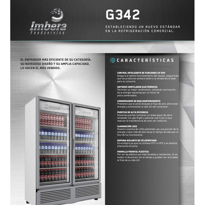 Refrigerador Comercial Imbera G342 42 Pies 2 Puertas Reyfri Gris
