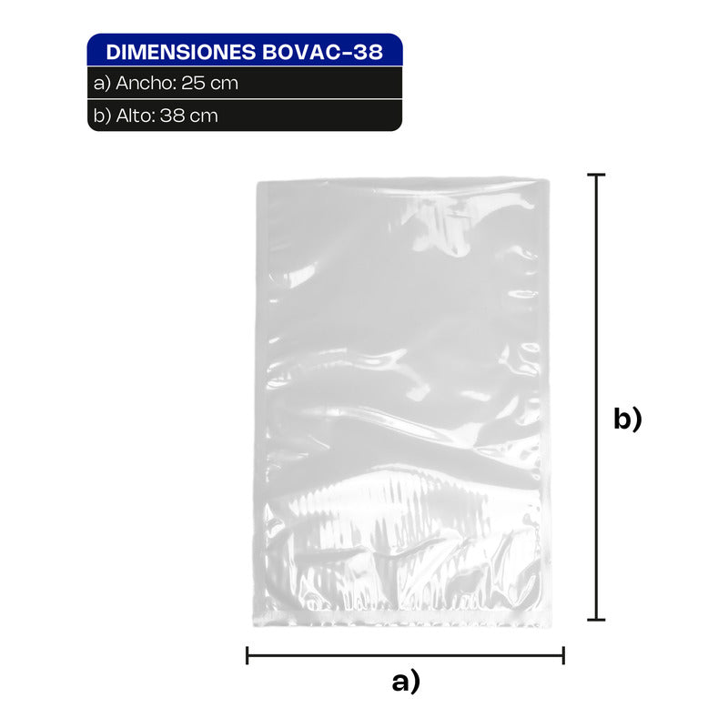 100 Bolsas Para Empaque Al Vacío Rhino 25 X 38cm Bovac-38