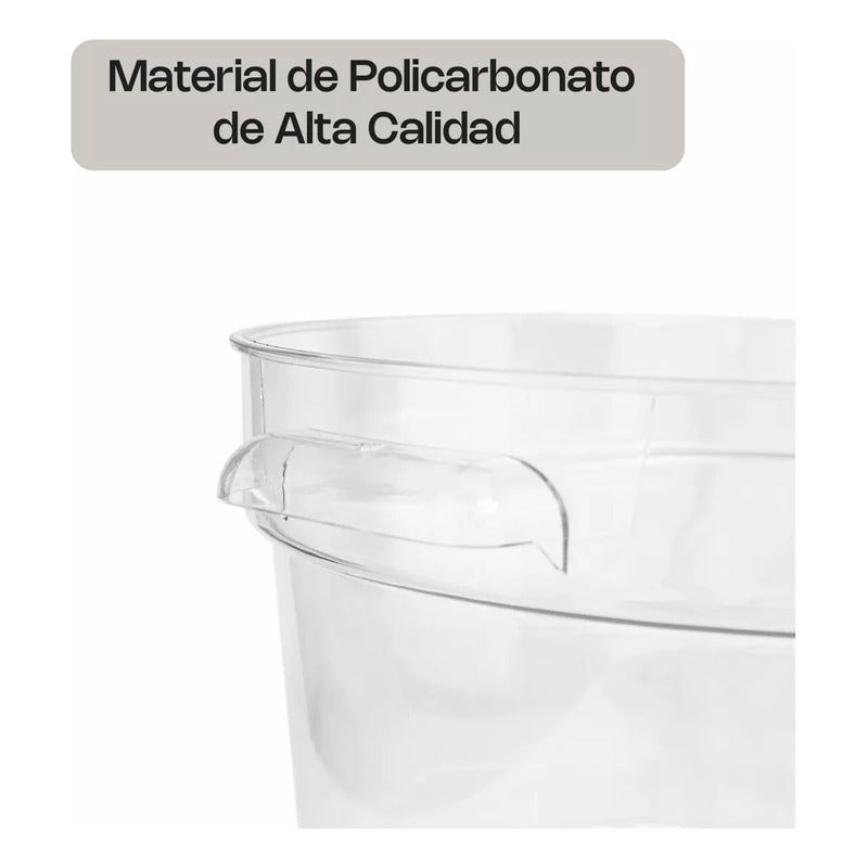 Recipiente Policarbonato Redondo 12 Qt Caledonia Repore-12