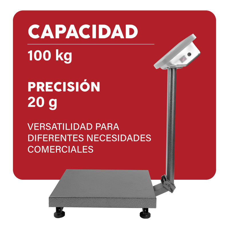 Báscula Digital Plataforma Plegable Vinson /rhino Baple100 Color Rojo