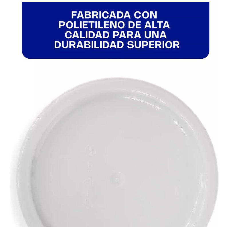 Tapa Para Recipiente Redondo Caledonia Tapere-24b Blanco Liso