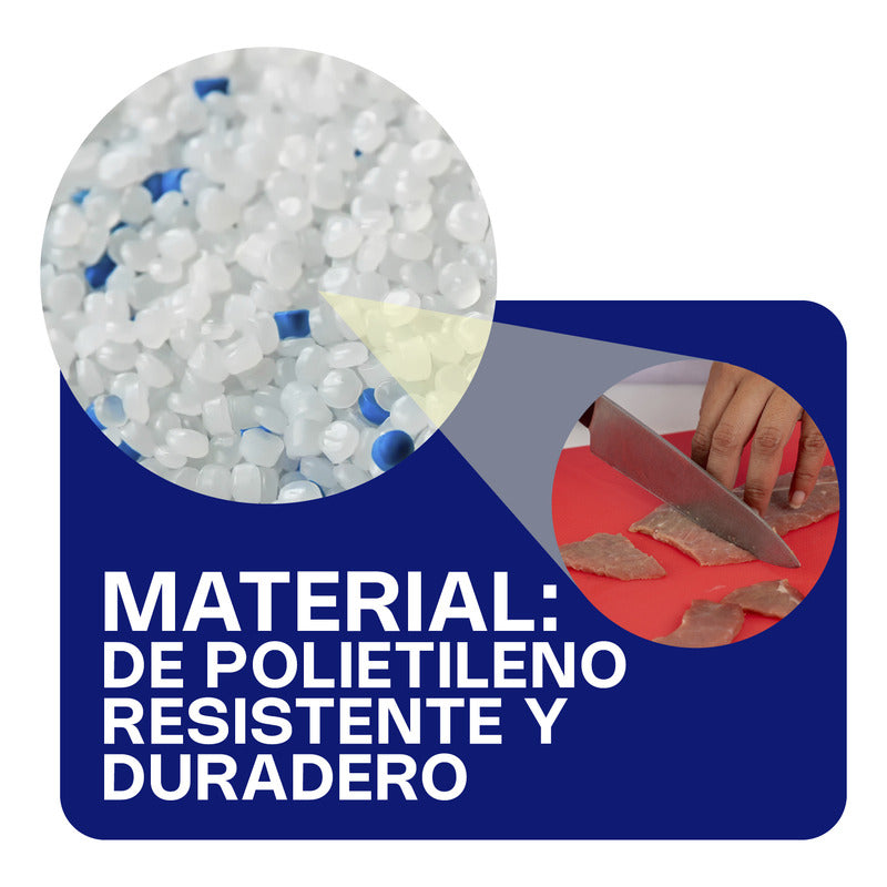 Tabla Para Cortar Roja 50x38.3x1.2 Cm Caledonia Tapaco-15r Liso Rojo