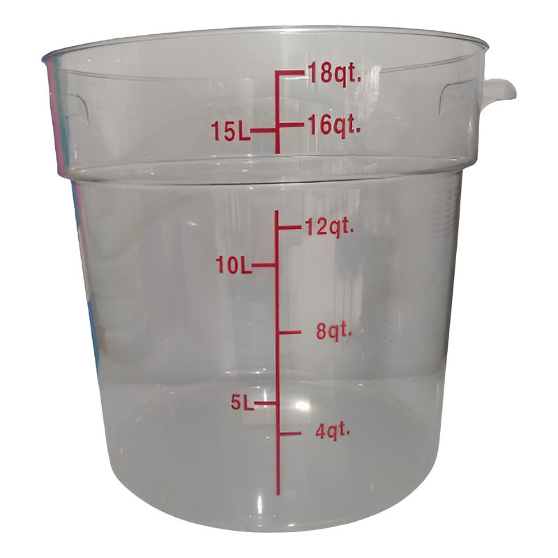 Recipiente Grande Policarbonato Redondo 18qt 26cm Transparente Trasparente