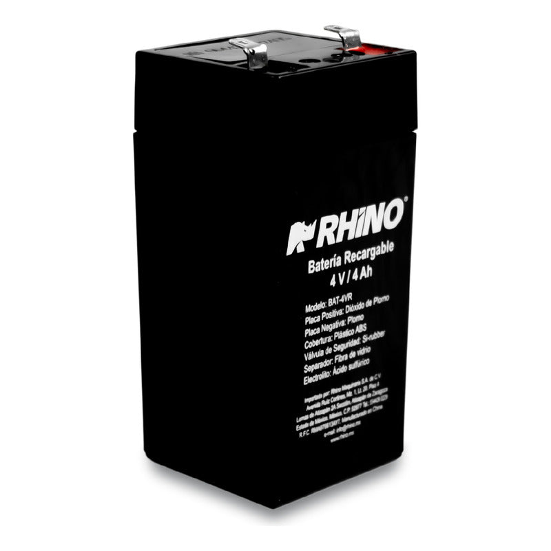 2 Pzas Bateria Recargable 4 Volts Rhino Vinson Bat-4vr