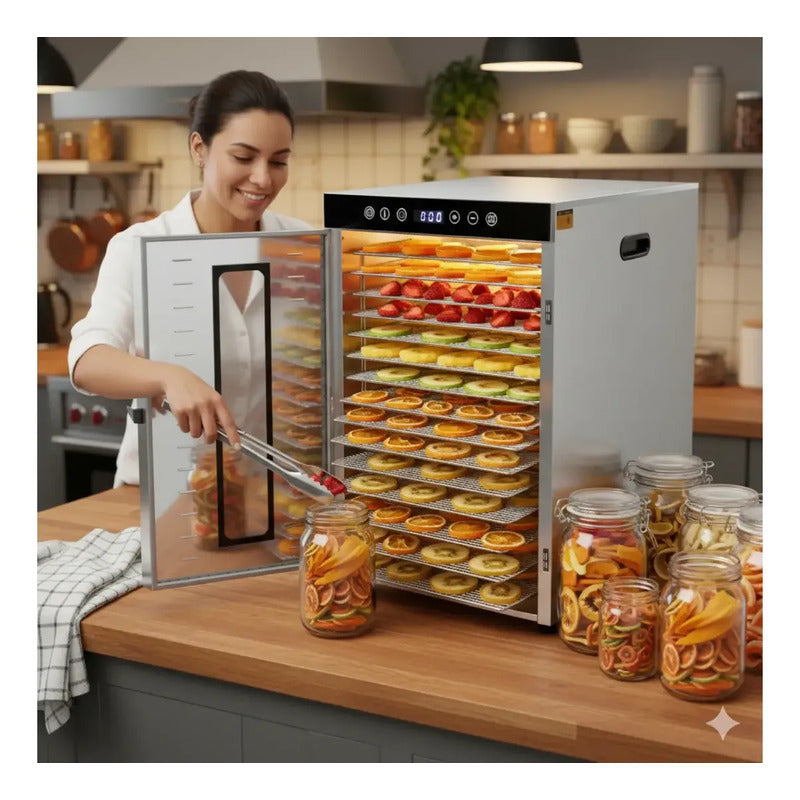 Deshidratador De Alimentos Rhino Desali-16 Bandejas 1350w Gris