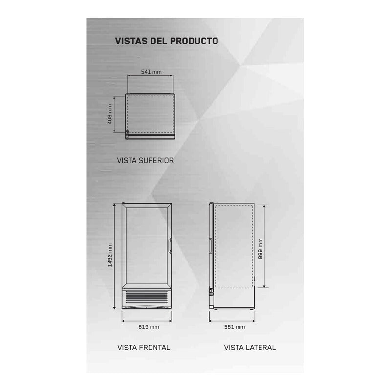 Refrigerador Exhibidor Comercial Imbera Vr-09 252.9l 1 Puerta 0-7°c Gris
